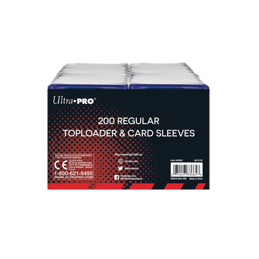 Ultra Pro Premium Top Loader and Soft Sleeve Combo 3x4 Clear Hard Sleeves 200 Count for Standard Size Cards