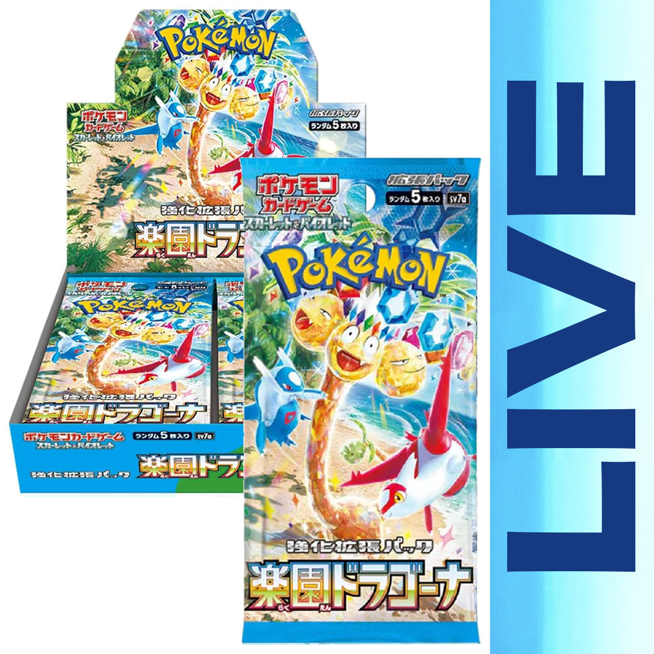 Pokemon TCG Paradise Dragona Japanese Live Opening Booster Box or Booster Pack (30 Packs and 5 Cards per Pack)