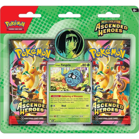 Ascended Heroes 2 Pack Blister Larry or Erika Limit of 2 per Person